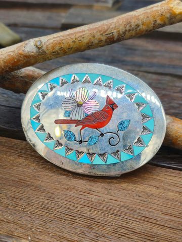 Vintage/Estate Sterling Silver Persian Turquoise Squash Blossom Necklace - 28 in.