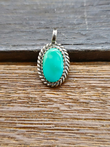 Vintage/Estate Sterling Silver Persian Turquoise Squash Blossom Necklace - 28 in.