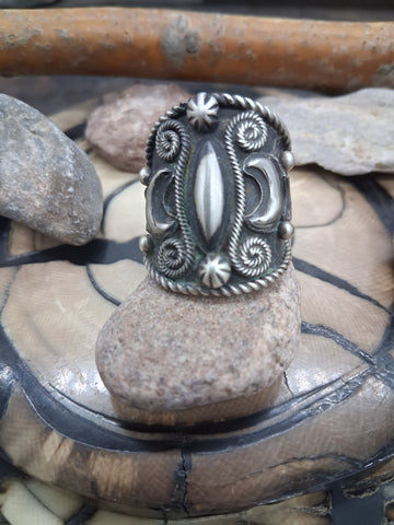 Sterling Silver Amber Statement Ring by Tommy Lee Size 9