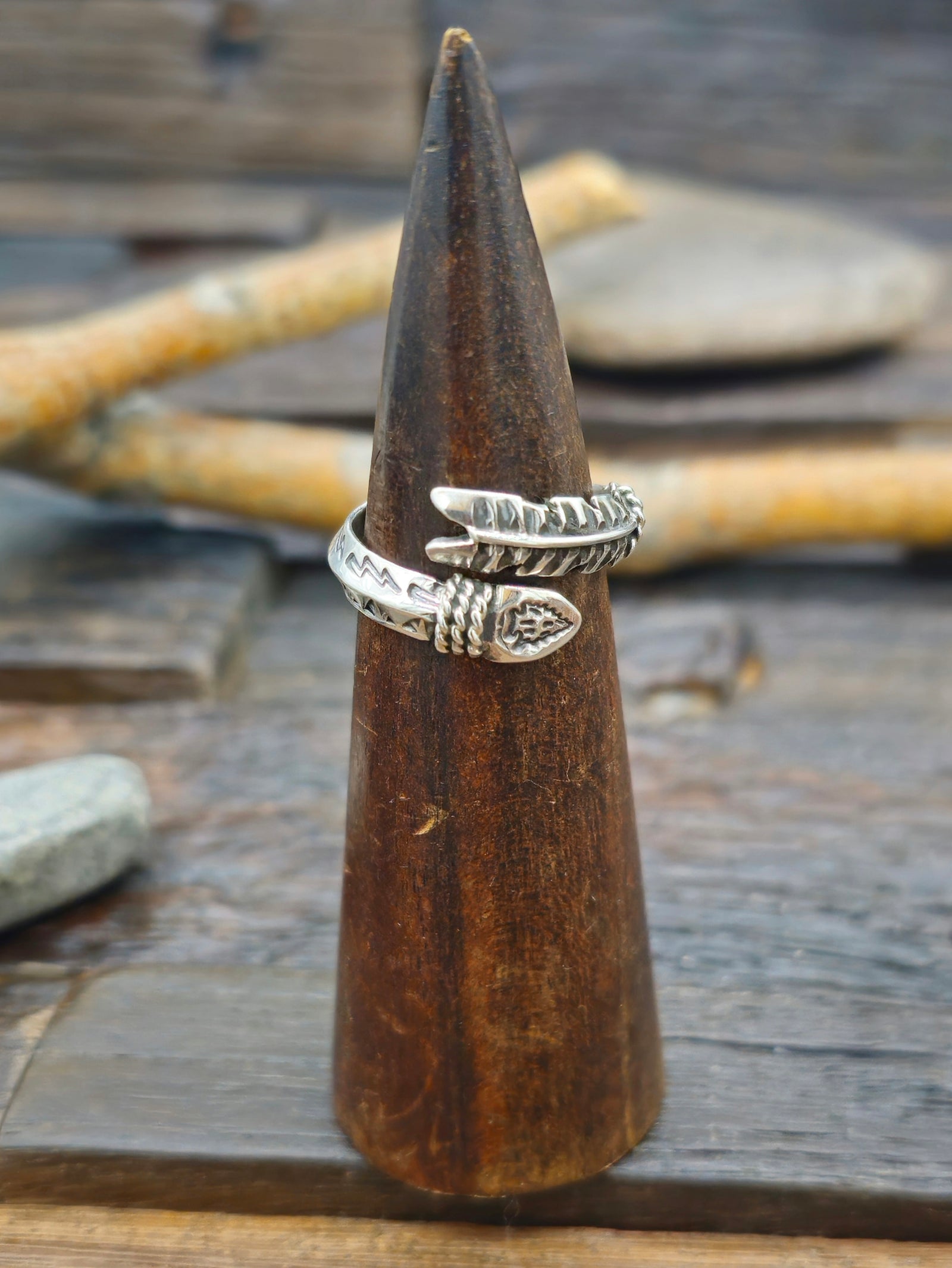 Sterling Silver Arrow Wraparound Ring by Delayne Reeves - Size 7