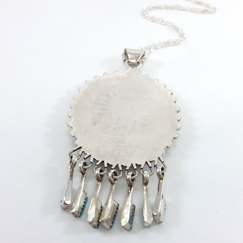 Shirley Lahi turquoise sterling silver pendant 