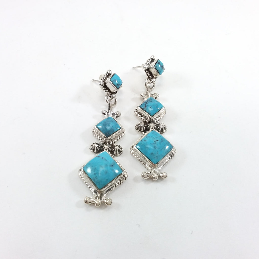 Navajo turquoise sterling silver earrings.