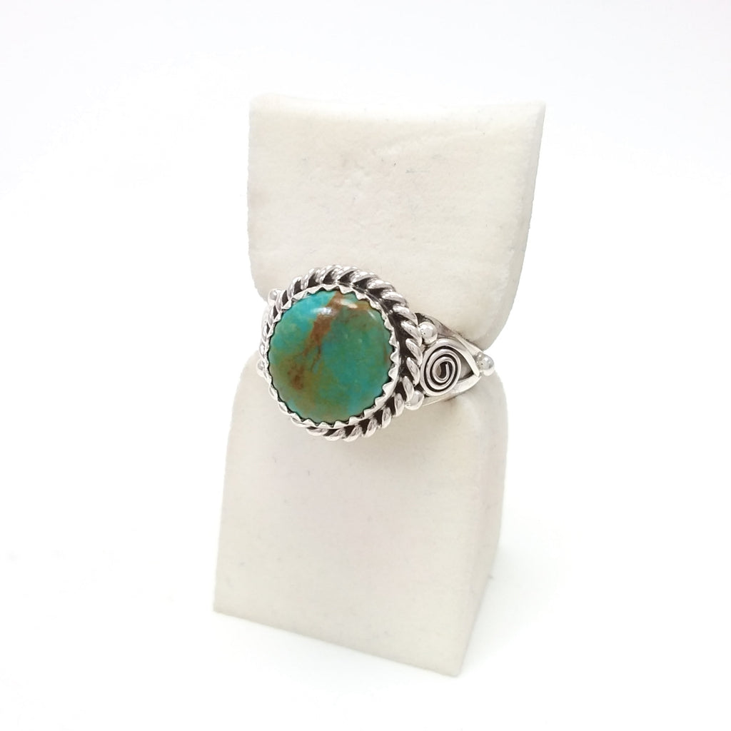 Freda Martinez Navajo turquoise sterling silver ring. Native American Indian Jewlery 7.25