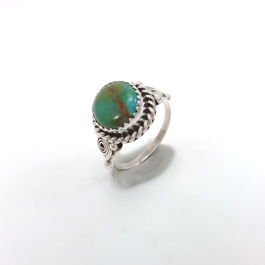 Freda Martinez Navajo turquoise sterling silver ring. Native American Indian Jewlery 7.25