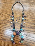 Multi-Stone Navajo Squash Blossom by Lydia Begay