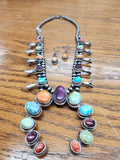 Multi-Stone Navajo Squash Blossom by Lydia Begay
