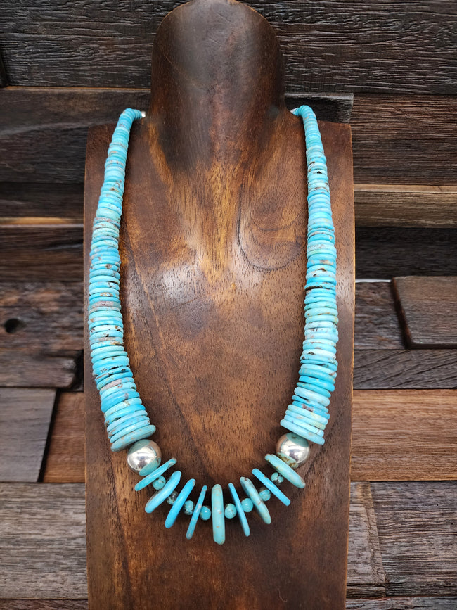 Nacozari Turquoise Disc Necklace - 21 in.
