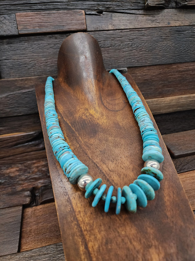 Nacozari Turquoise Disc Necklace - 21 in.