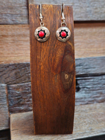 Coral Sterling Silver Stick Dangle Earrings by Ganelle Perry
