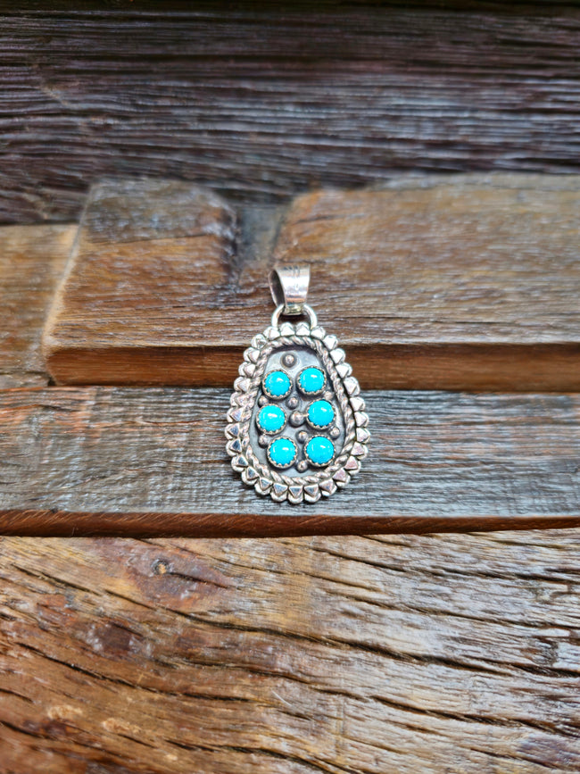 Sterling Silver and Turquoise Snake Eye Pendant