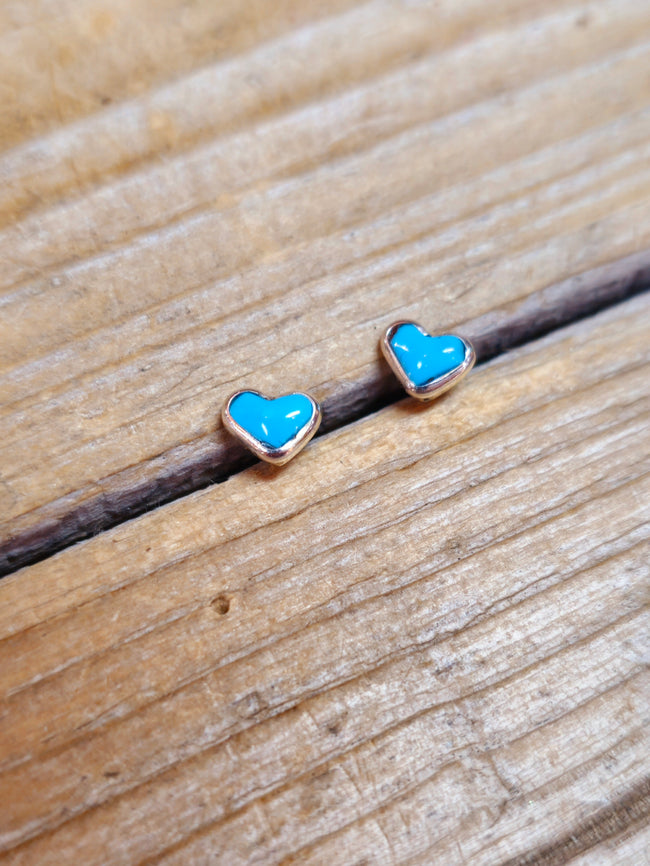Kallen Kallestowa Turquoise Heart Mini Studs