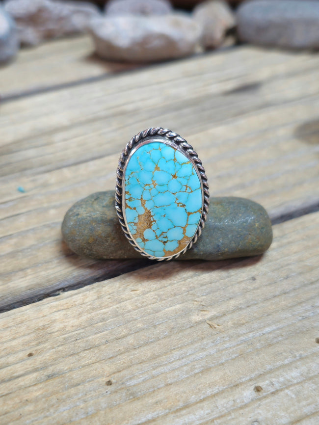 Number Eight Turquoise Ring, Size 7