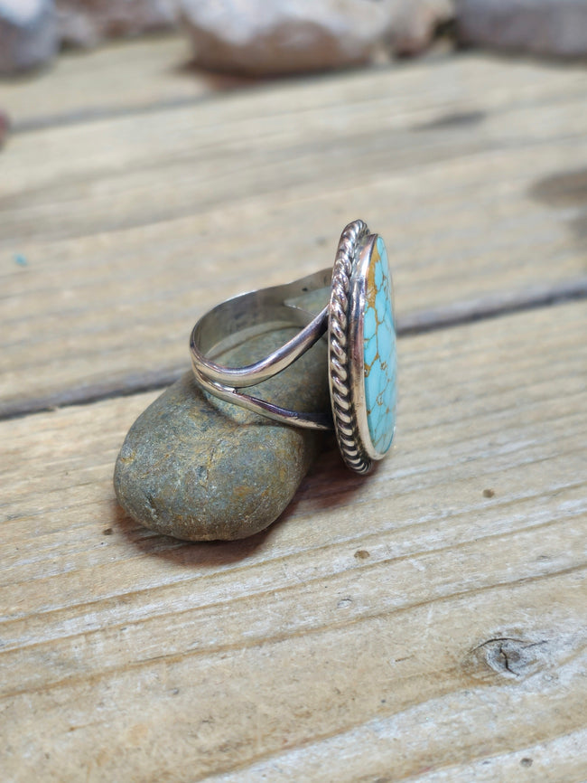 Number Eight Turquoise Ring, Size 7