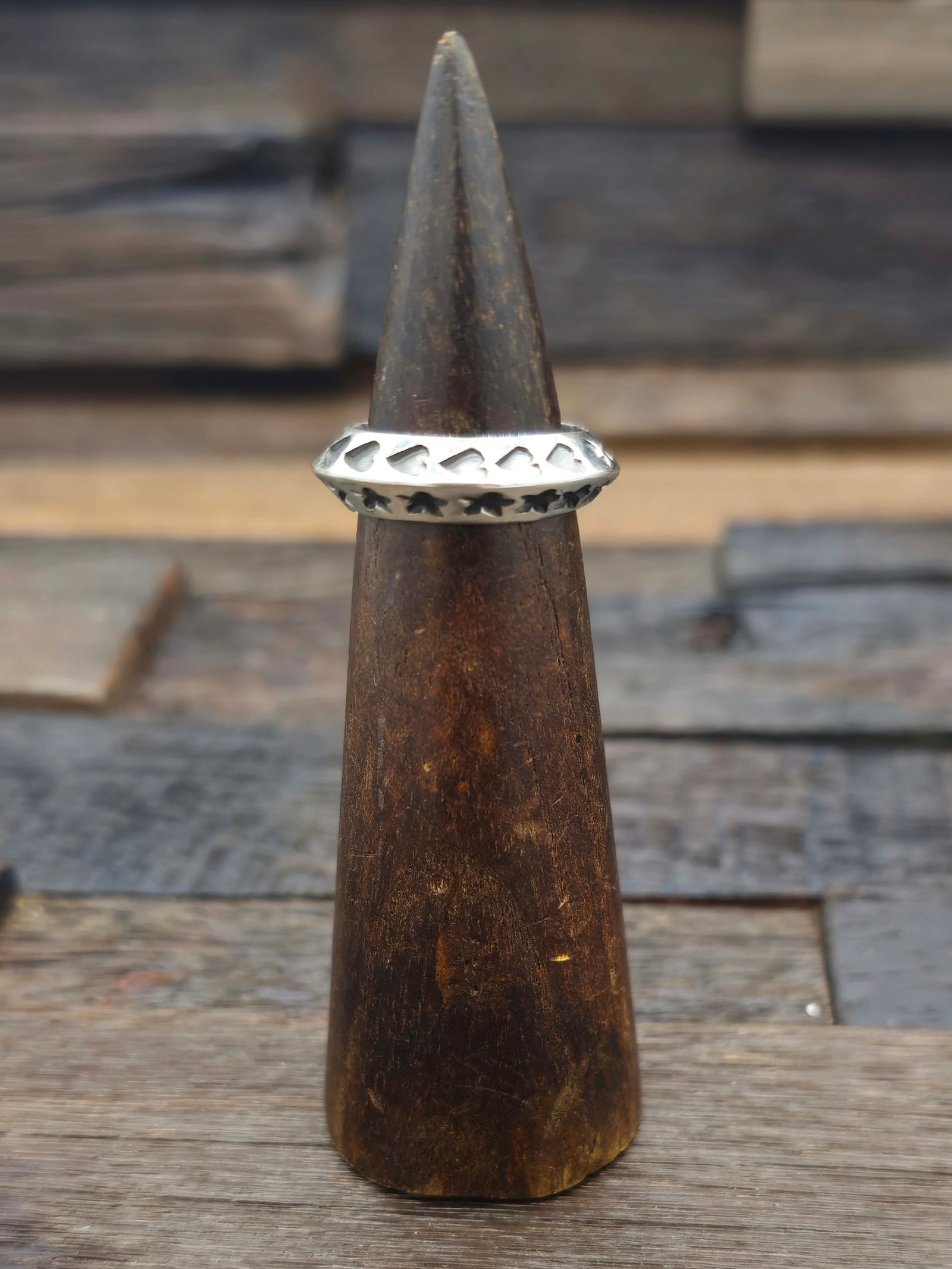 Sterling Silver Heart and Star Band Ring by Sunshine Reeves Size 7