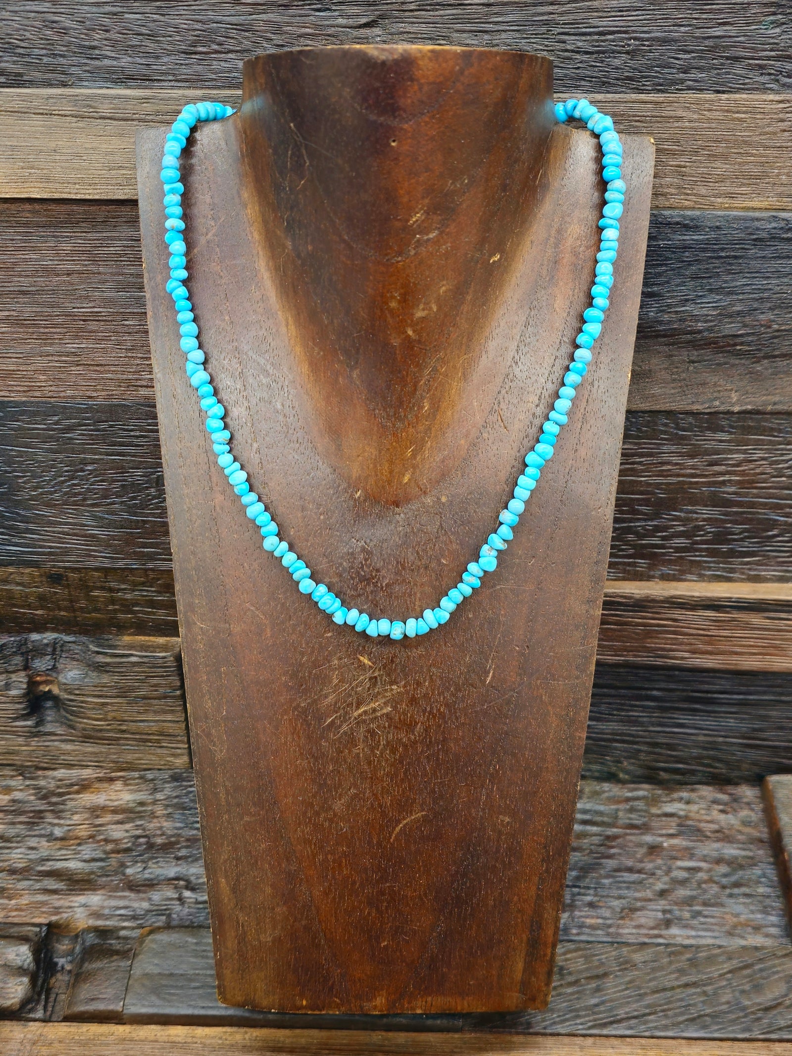 Small Nugget Blue Turquoise Necklace 16.5 in.