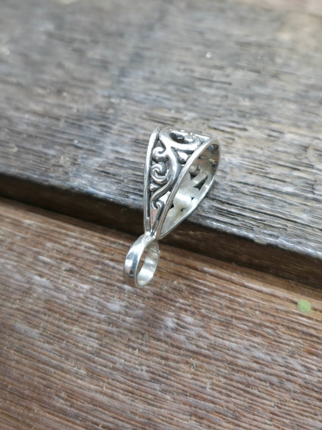 Sterling Silver Filigree Clip On Bail for 8 mm Beads