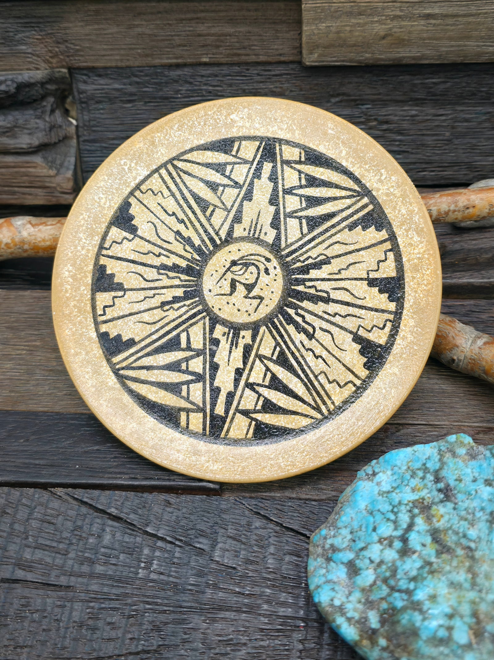 Ceramic Plate by Andie Tsosie - Brown Kokopelli - 5 1/2 in. Diameter
