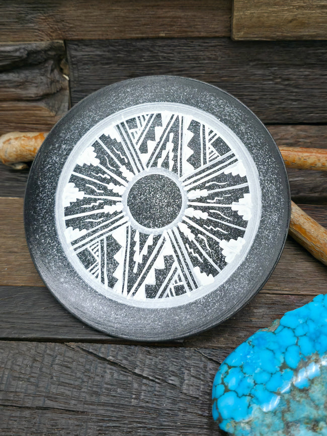 Ceramic Plate by Andie Tsosie - Black - 5 1/2 in. Diameter