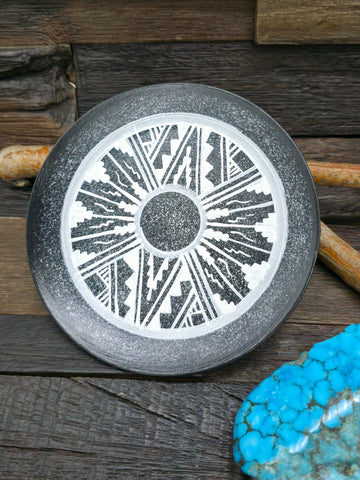 Square Ceramic Plate by Andie Tsosie - Black - 5 1/2 in. by 5 1/2 in.
