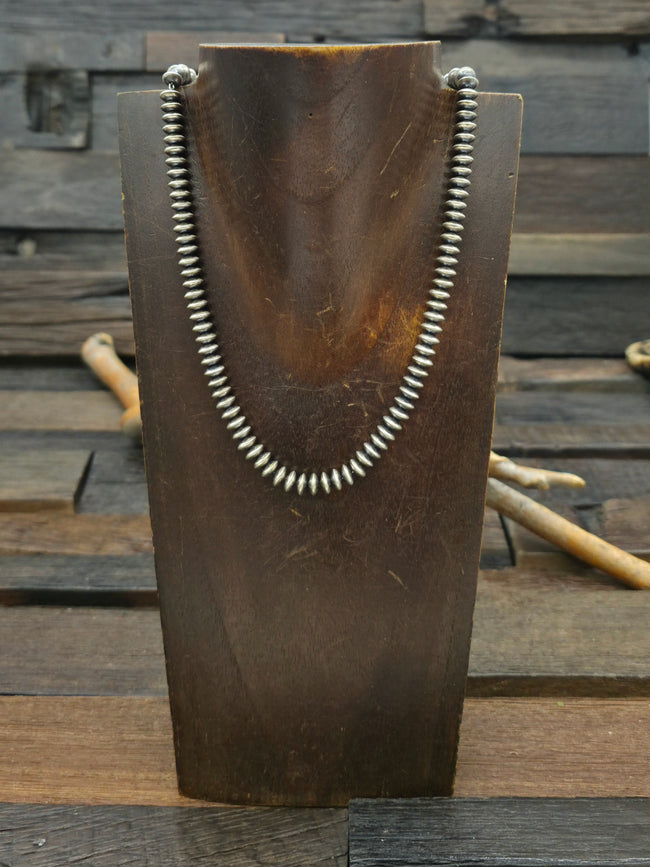Sterling Silver Navajo Pearl Rondelle Necklace by Bryannen Halwood - 16 in. 7 mm