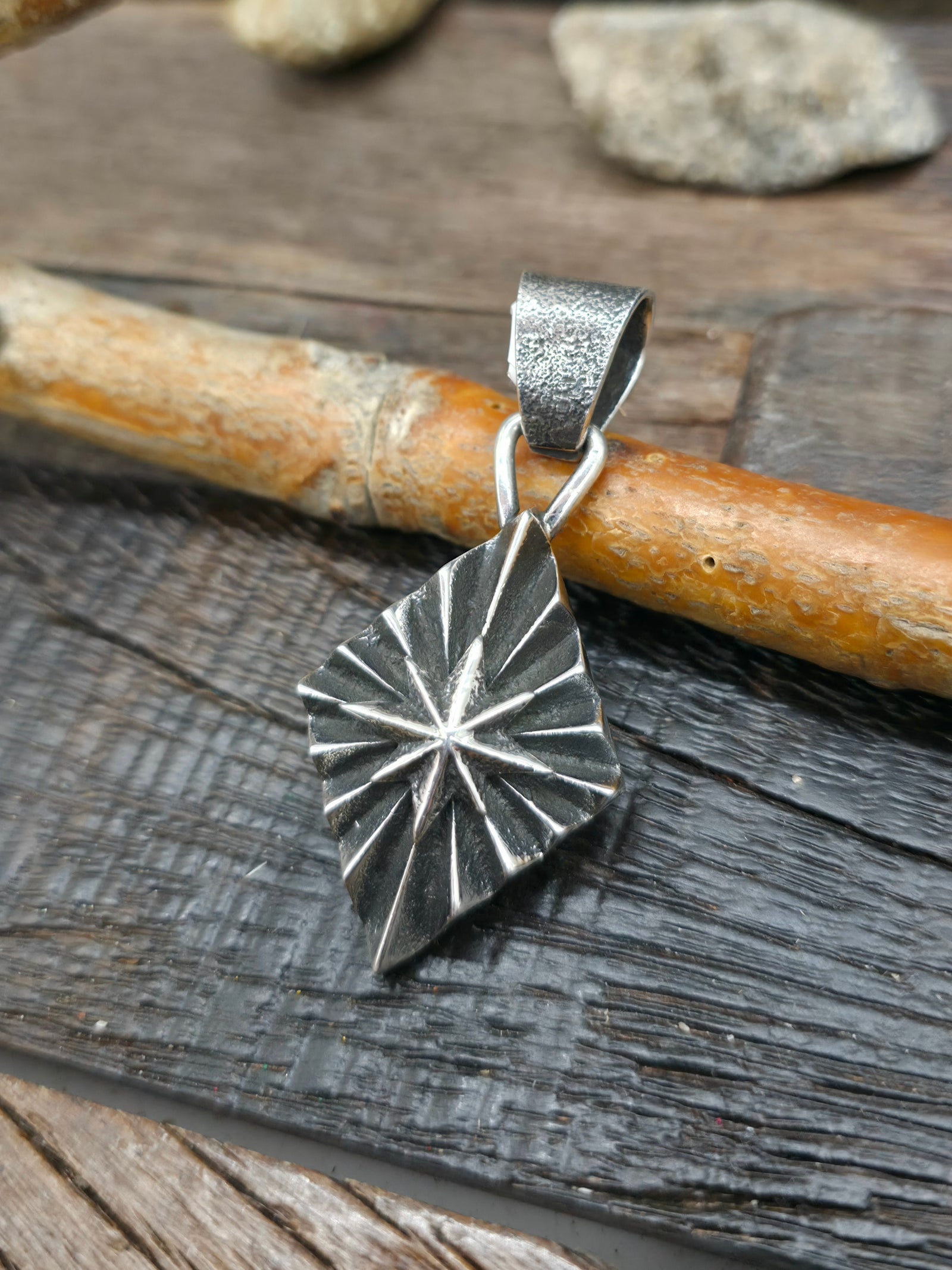 Cast Sterling Silver Star Pendant by Aaron Anderson - 2 1/2 in. by 1 in.