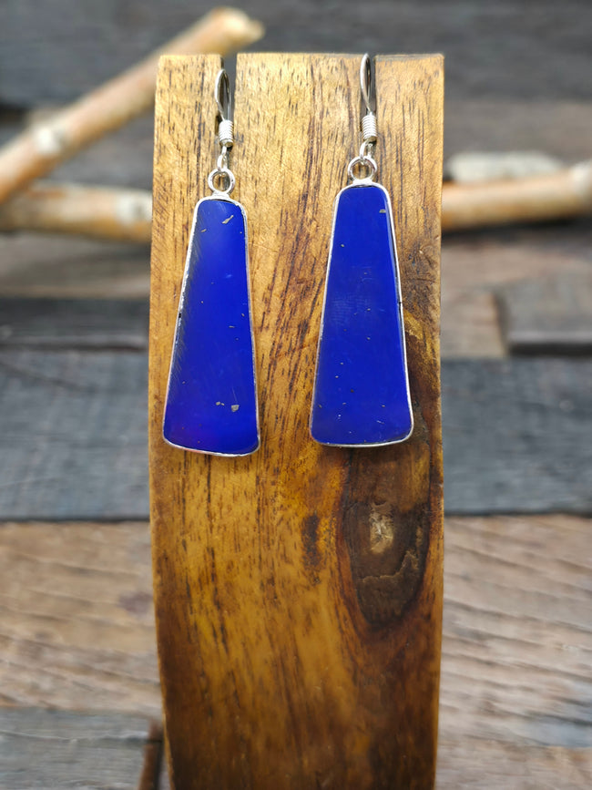 Lapis Lazuli Slab Earrings by Veronica Tortalita - 2 1/4 in. by 5/8 in.