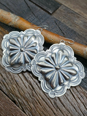 Sterling Silver Turquoise Squash Blossom Necklace by Terry Charlie- 28 in.