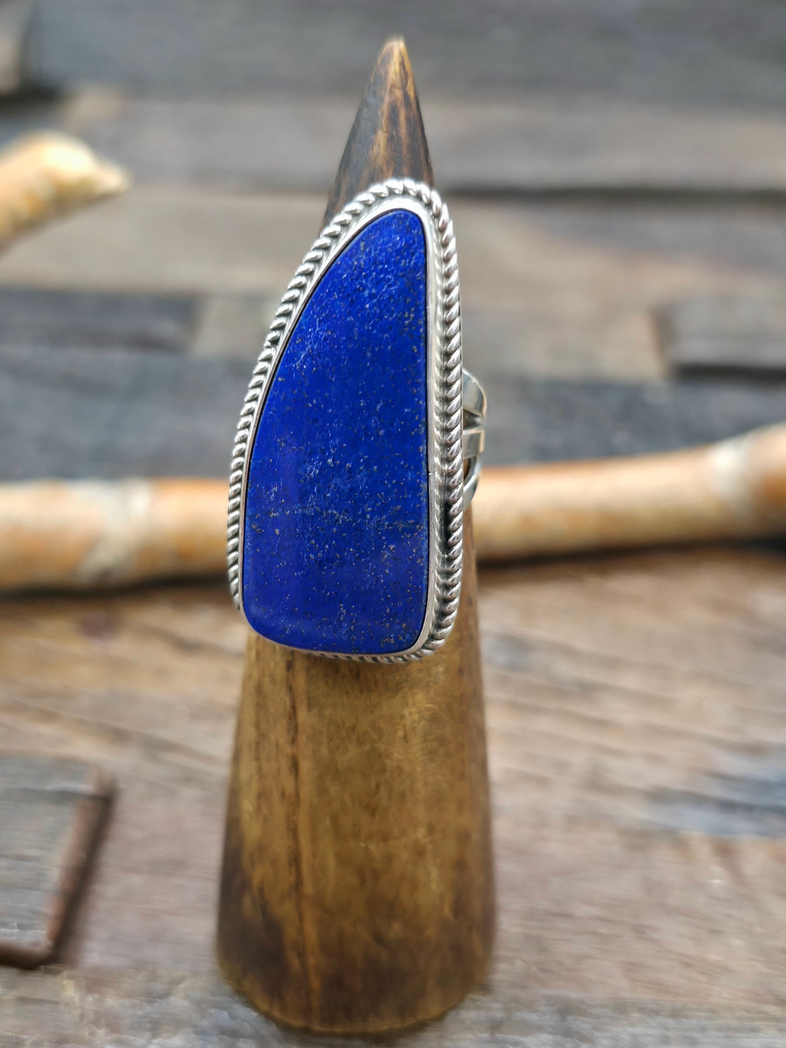 Sterling Silver Lapis Ring by Rosella Paxson - Size 9
