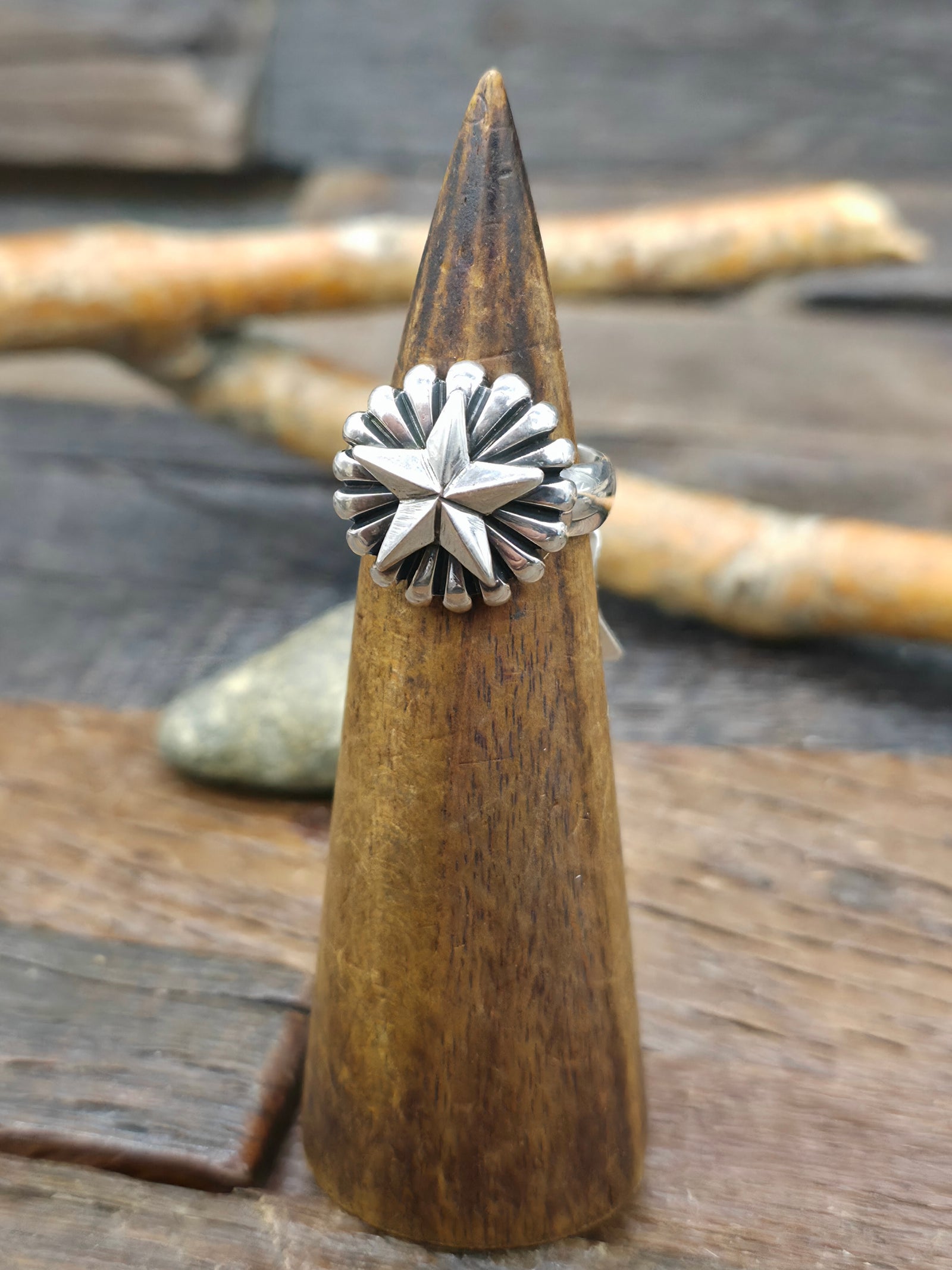 Sterling Silver Star Ring by Derrick Gordon  - Size 8