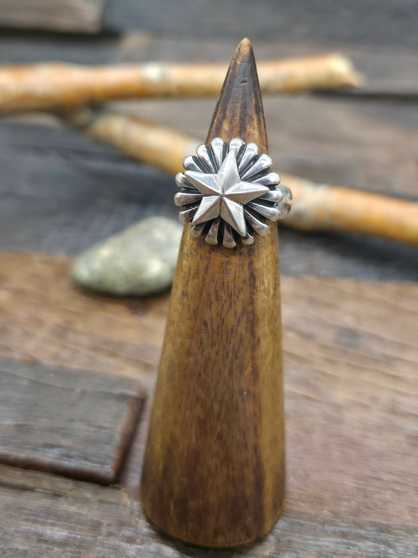 Sterling Silver Star Ring by Derrick Gordon  - Size 7