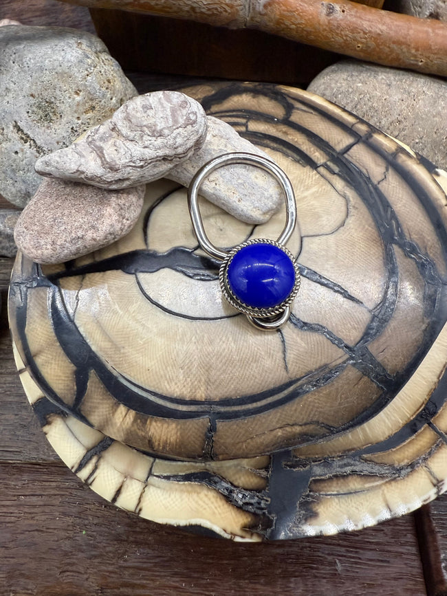Lapis Lazuli Sterling Silver Keychain by Vanessa Yazzie
