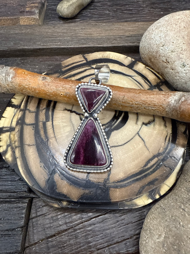 Two Stone Purple Spiny Pendant by Kathleen Livingston