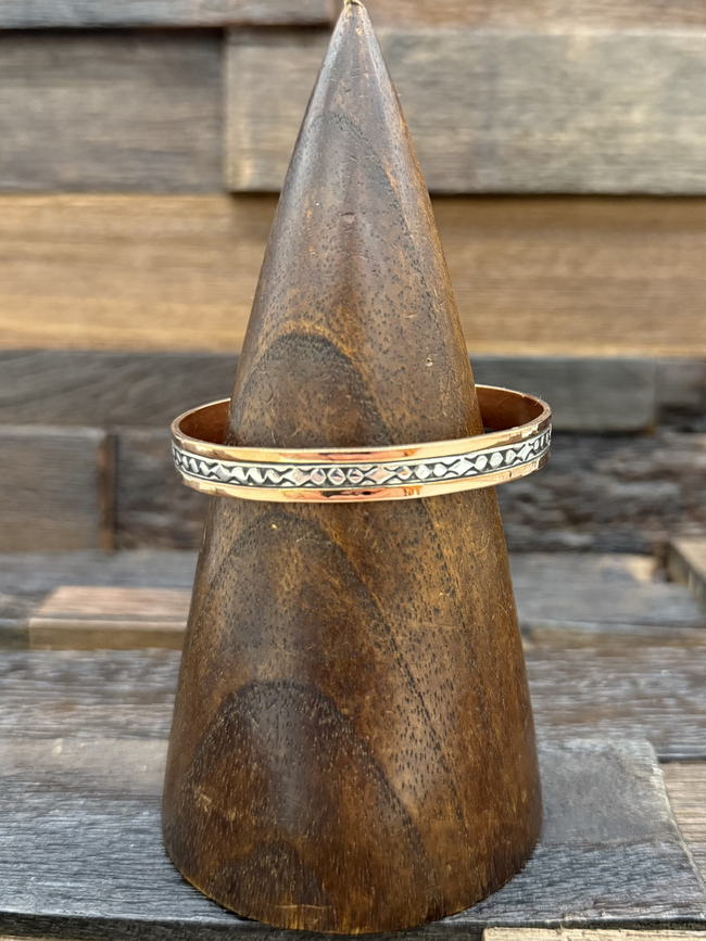 Copper & Sterling Silver Stamped Bracelet
