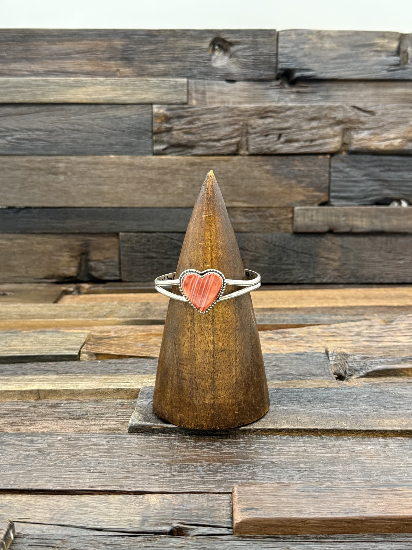 Red Spiny Oyster Heart Bracelet by Rosella Paxton