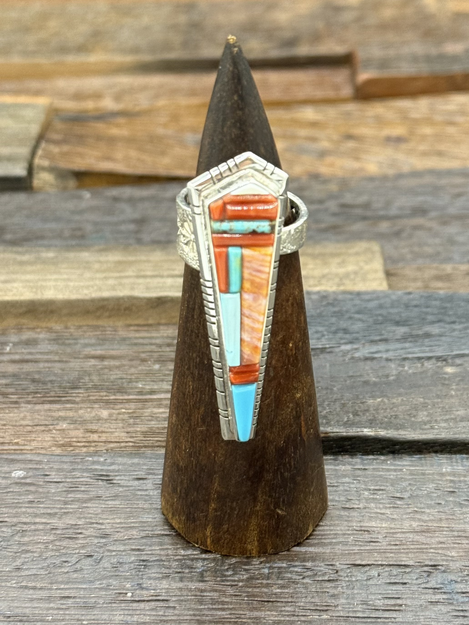 Adjustable Cobblestone Inlay Ring by David Tune
