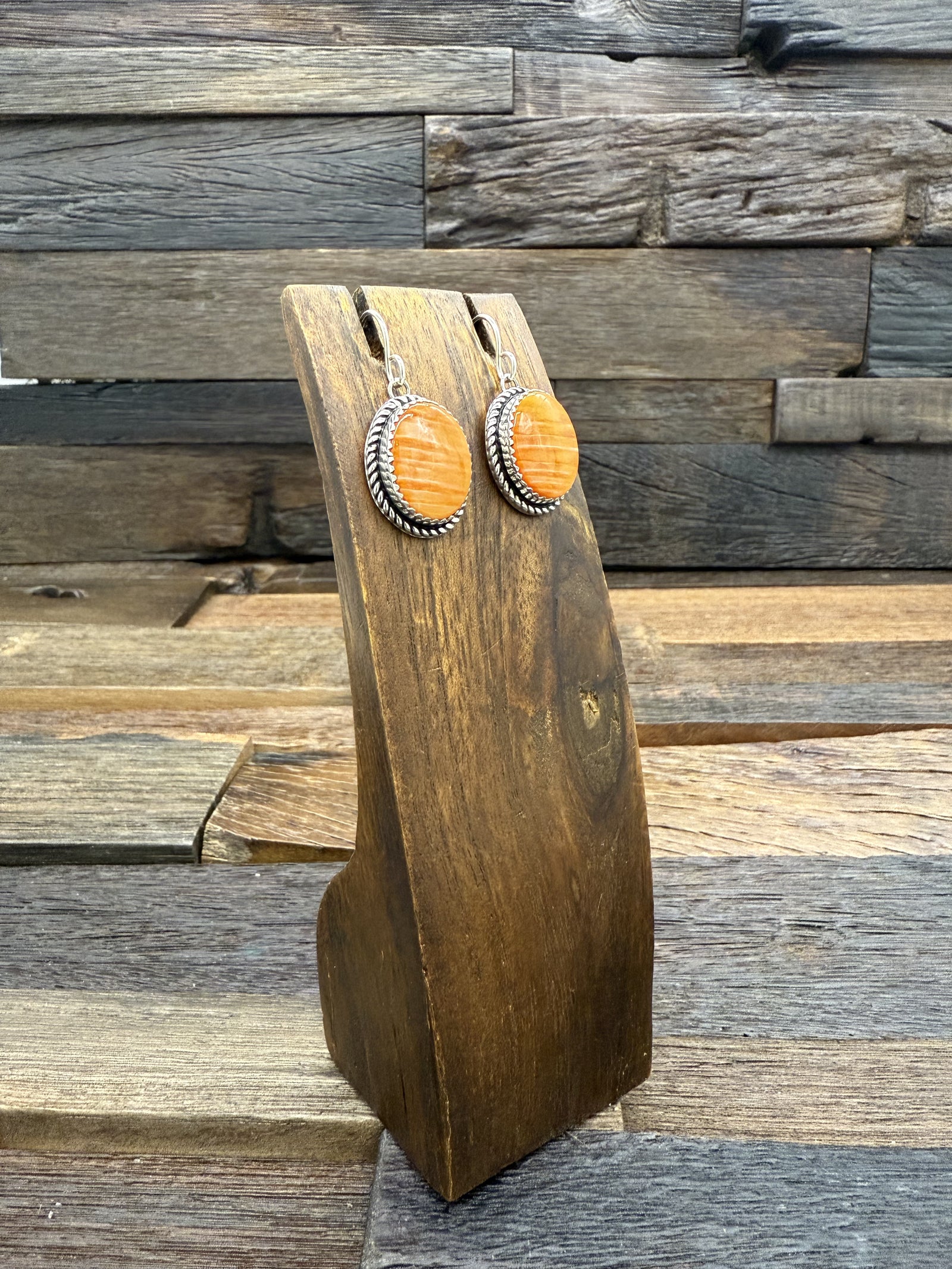 Orange Spiny Dangle Earring by Rosella Paxton