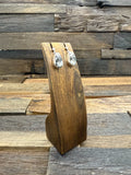 High-Shine Sterling Silver White Buffalo Post Dangle Earrings