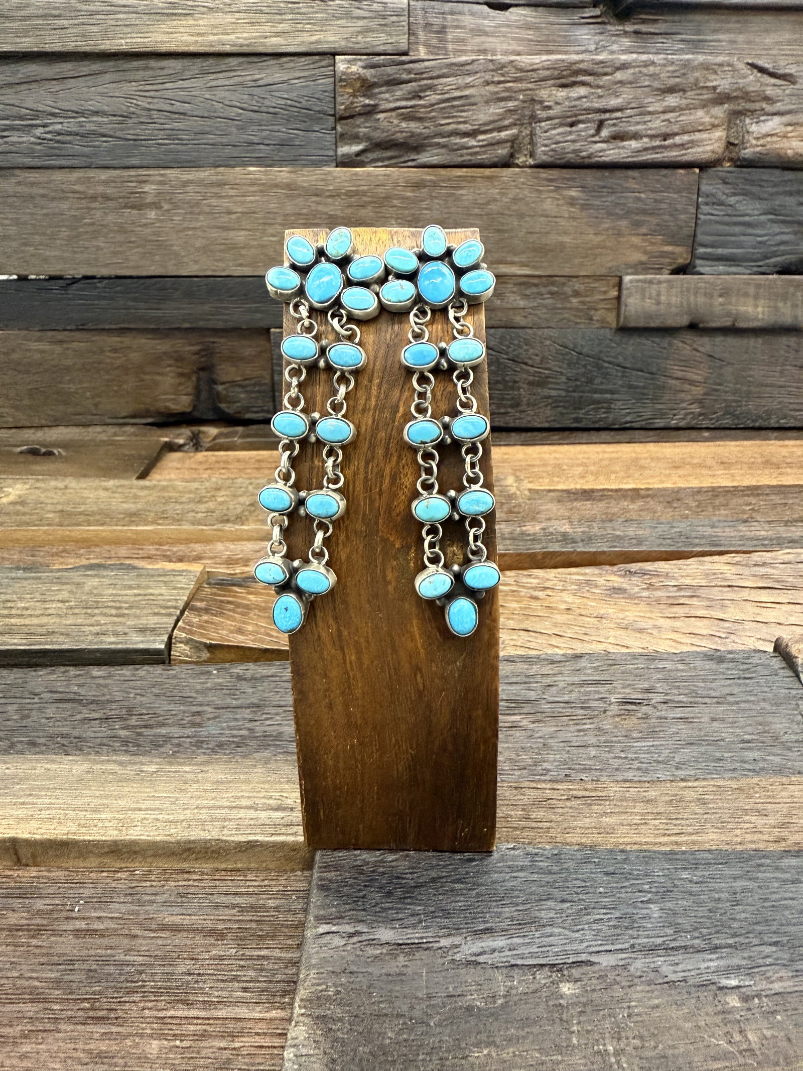 Turquoise Chandelier Post Earrings by Ella Peter