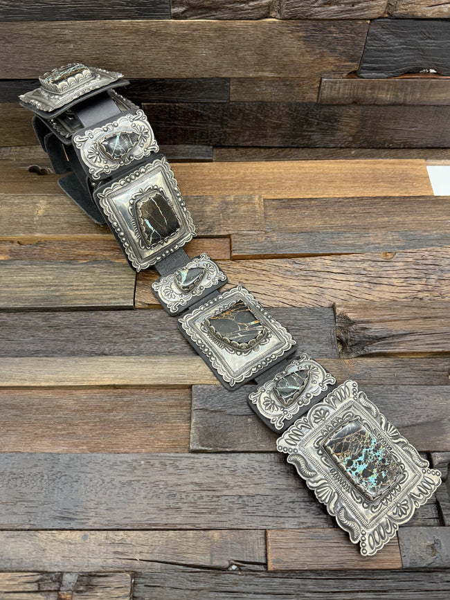 Boulder Turquoise Concho Belt by T. Charlie