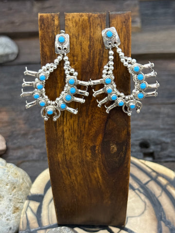 Green Kingman Turquoise Post Earrings by LaRose Ganadanegro