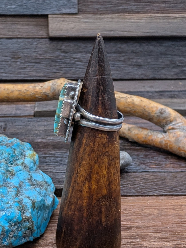 Royston Turquoise Cross Ring by L. Archuleta Size 7.75