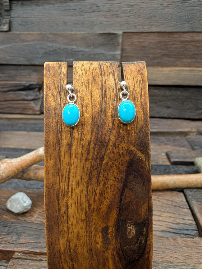 Blue Turquoise Stud and Dangle Earrings by Shirley Henry