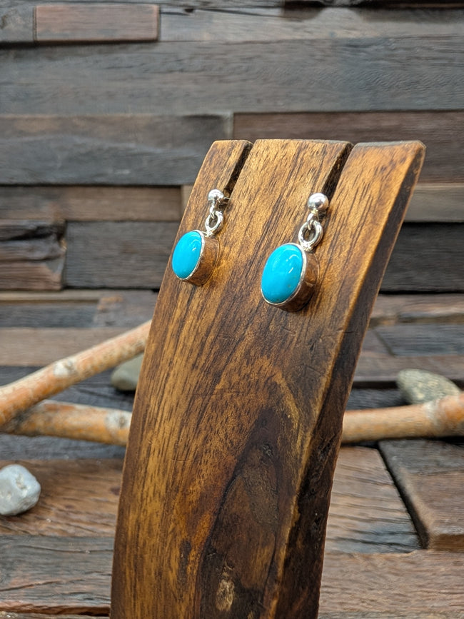 Blue Turquoise Stud and Dangle Earrings by Shirley Henry