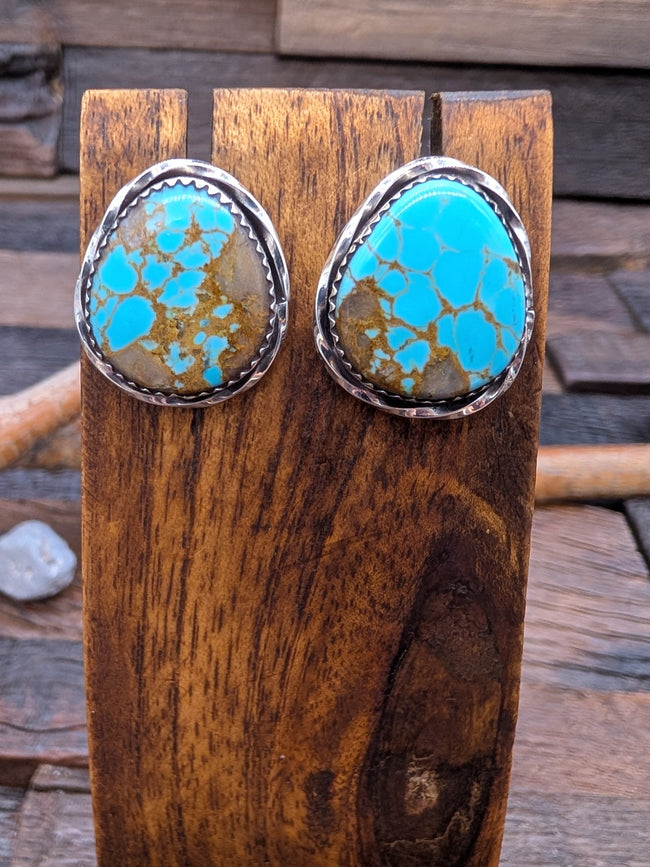 Royston Turquoise Sterling Silver Post Earrings by Earnest Hawthorne