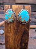 Royston Turquoise Sterling Silver Post Earrings by Earnest Hawthorne