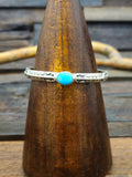 Cast Sterling Silver Blue Turquoise Cuff - 6 in.