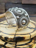 Thomas Charley Sterling Silver Cuff with Circular Design 6 1/2 in