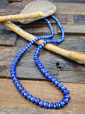 Turquoise and Lapis Lazuli Graduated Stone Bead Necklace by Ella Mae Garcia 30 in