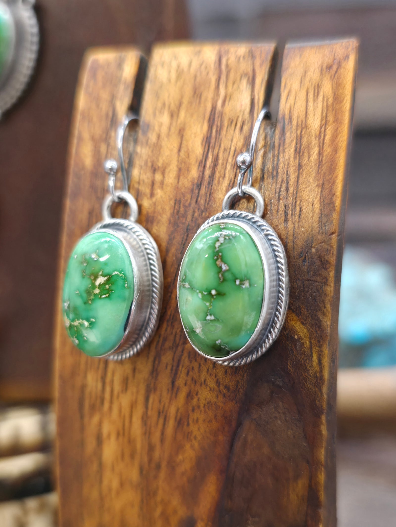 Sonoran Turquoise Lariat Necklace and Earring Set by Kathleen Livingston - 26 in. with 5 1/2 in. Drop
