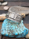 Three Stone Sonoran Turquoise Sterling Silver Cuff by Richard Jim - 6 1/2 in. with Gap